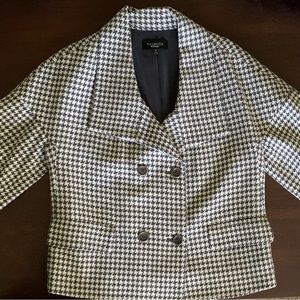 Talbots Black & White Houndstooth Wool Jacket - Size 10